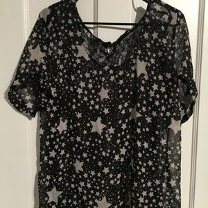 Torrid sheer star lace top